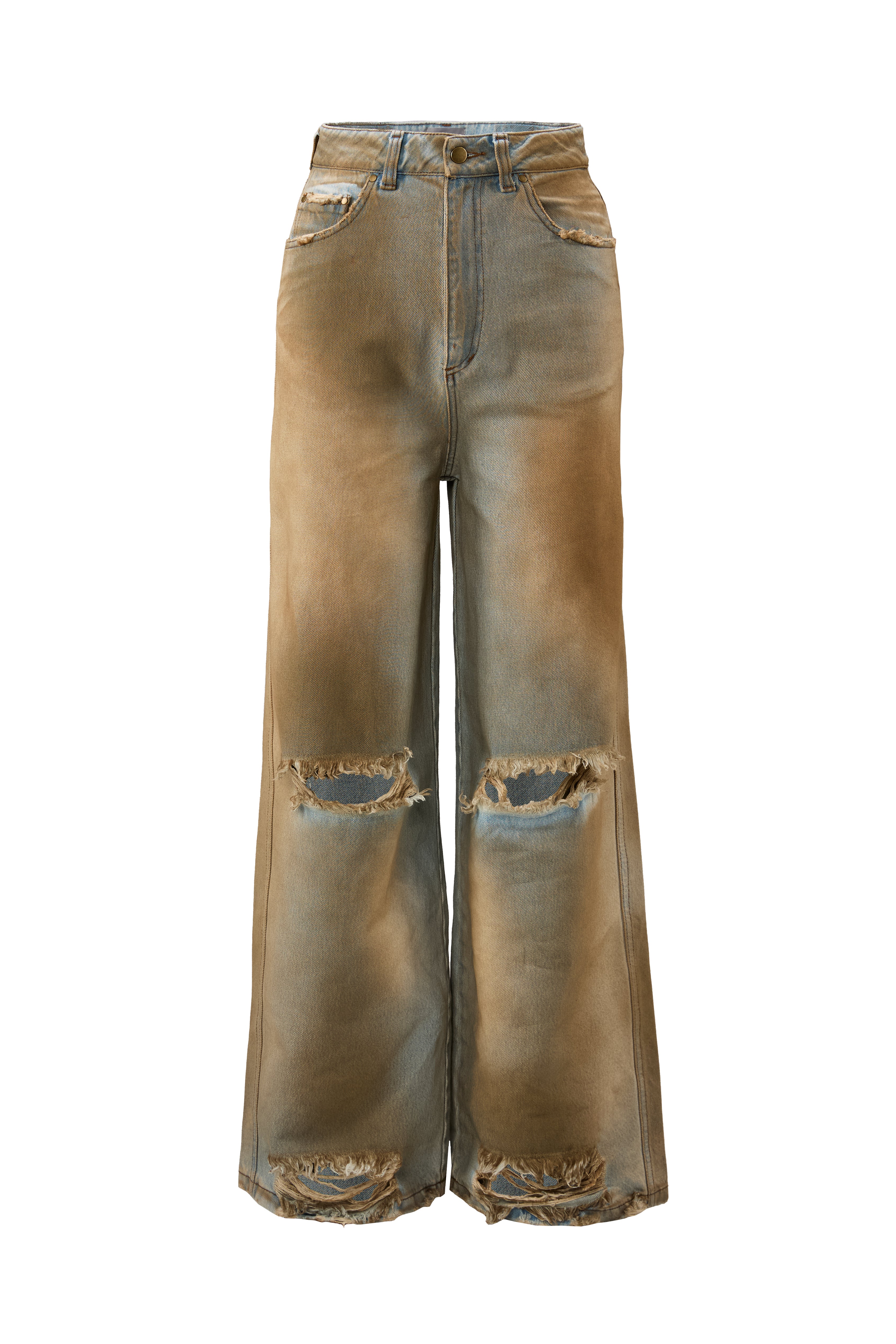 "Road Runner" Distressed High-Waisted Jeans