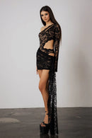 "Toxic Whisper" Cut-Out Laced Dress