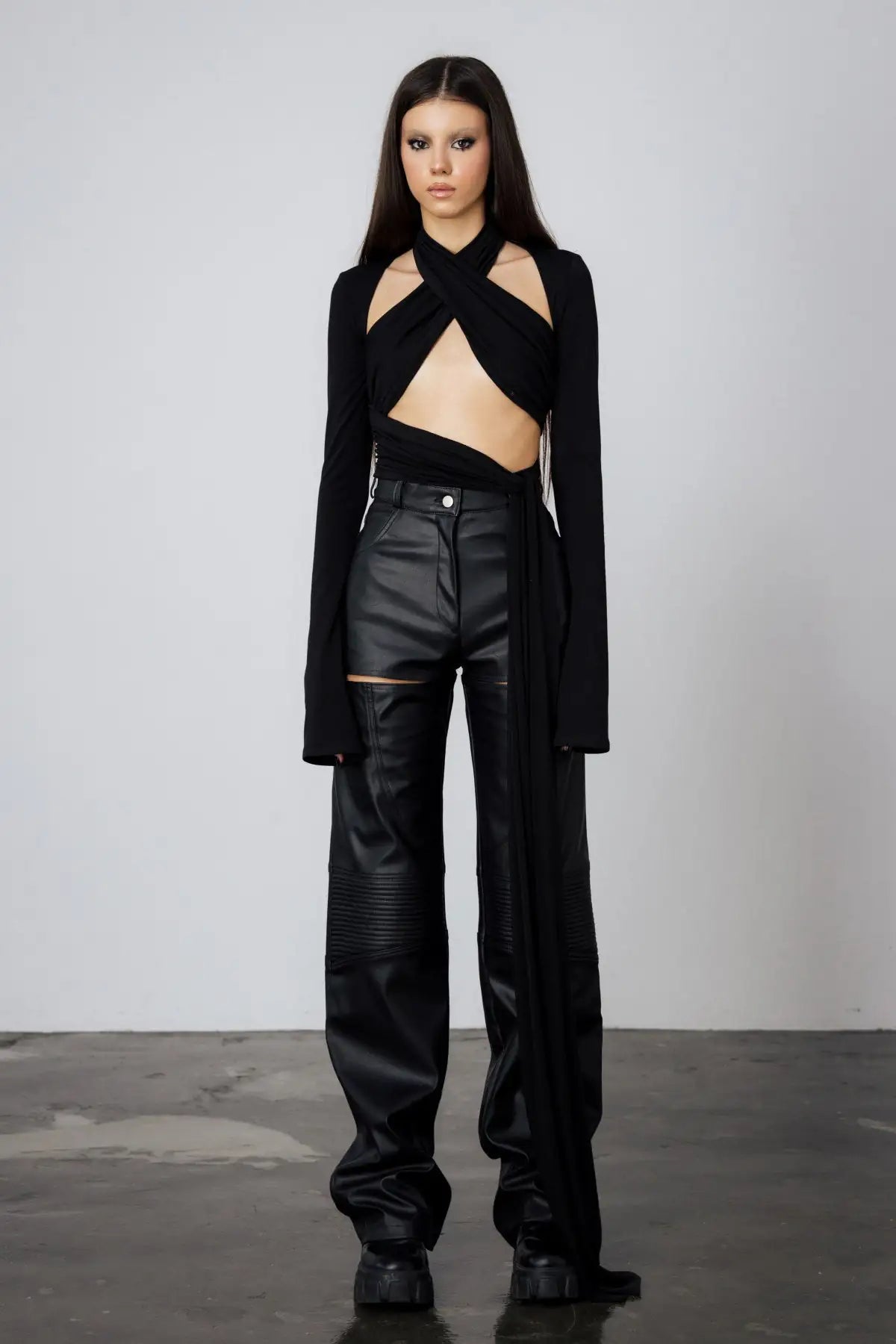 "Midnight Rider" Faux Leather Moto Pants