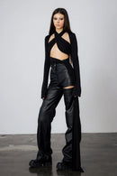 "Midnight Rider" Faux Leather Moto Pants
