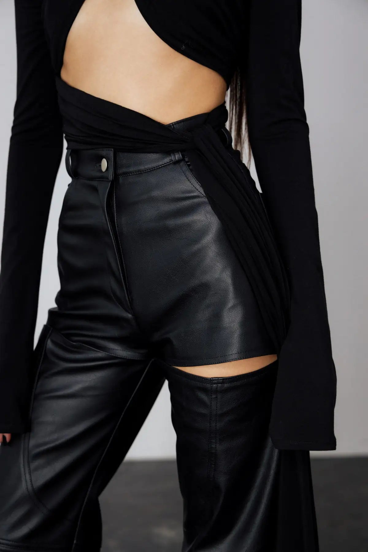 "Midnight Rider" Faux Leather Moto Pants