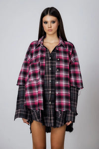 "Cherry Bombshell"  Layered Shirt - UNISEX