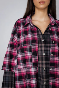 "Cherry Bombshell"  Layered Shirt - UNISEX