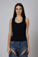 "Poison Kiss" Corset Like Tank Top with Piercings