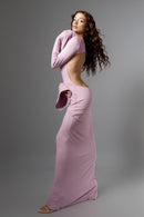 "GAIA" Lilac Open Back Maxi Dress