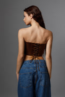 "PERSEPHONE" Brown Silk Corset