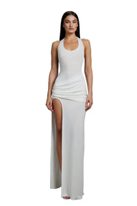 "Nude" Dress with Scarf