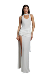 "Nude" Dress with Scarf