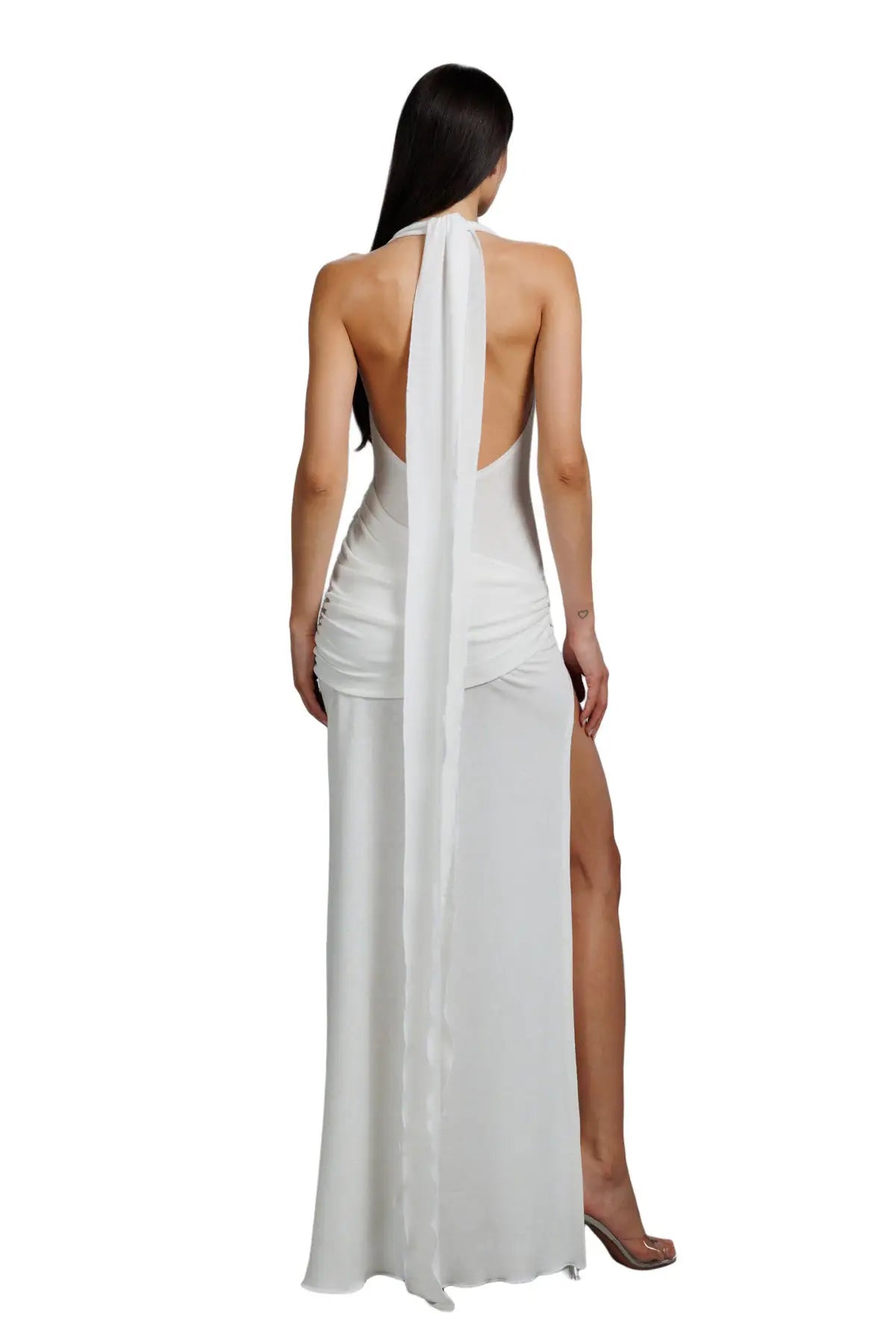 "Nude" Dress with Scarf