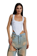 "Brivido" Tank Top with Piercings