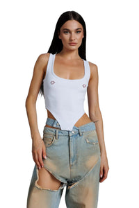 "Brivido" Tank Top with Piercings