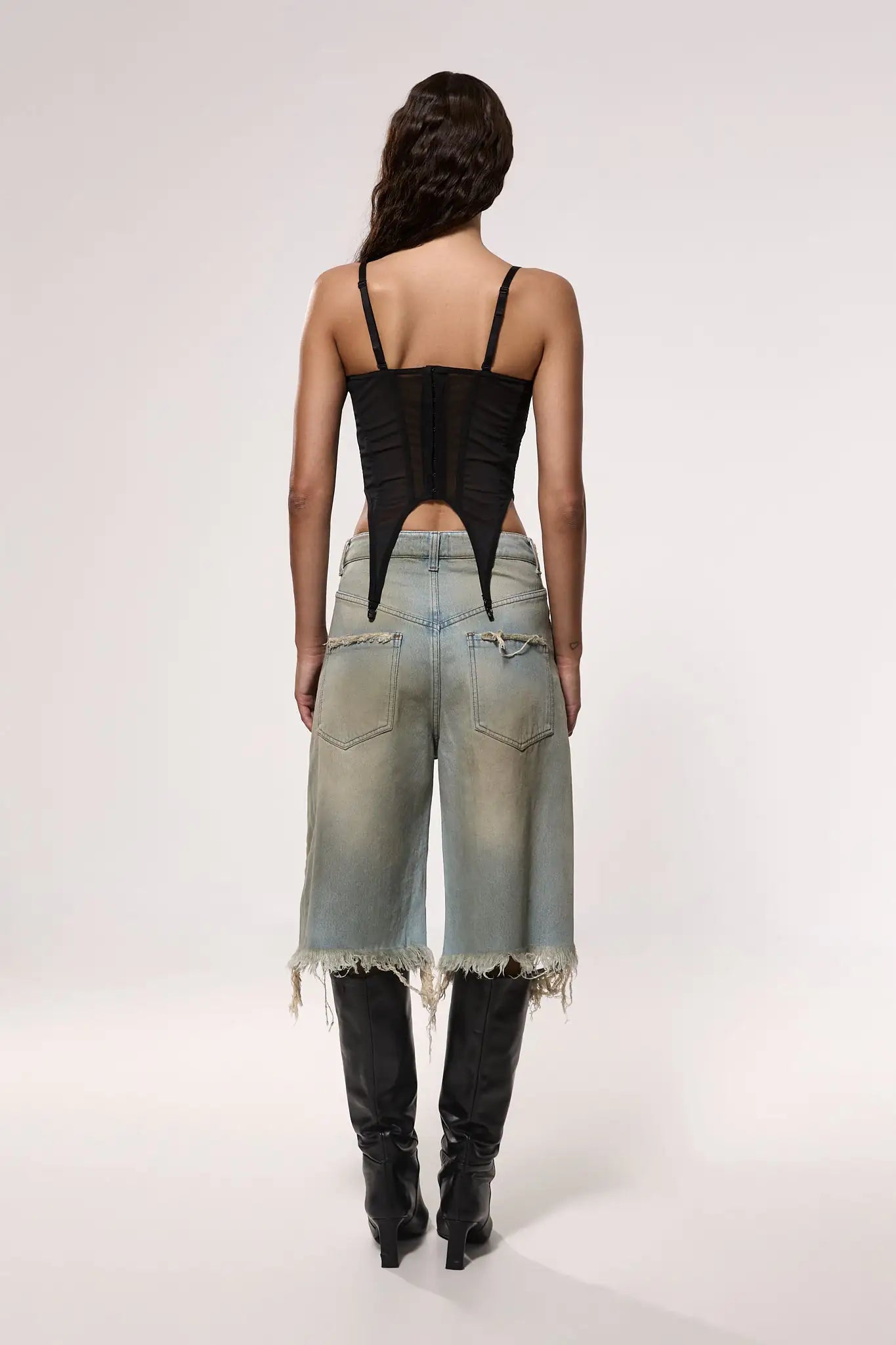 "911" Mesh Corset Top
