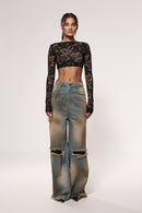 "Fairlady" Lace Cropped Top