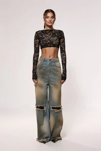"Fairlady" Lace Cropped Top