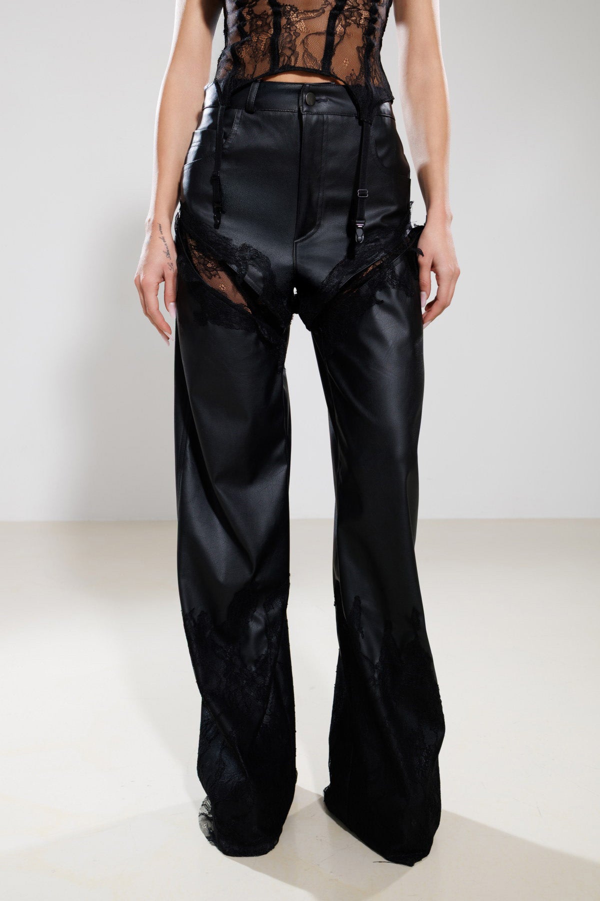 "Liminal" Lace and Leather Pants