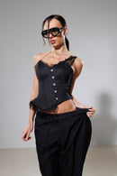 "Destiny" Asymmetrical Corset Top
