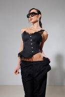 "Destiny" Asymmetrical Corset Top