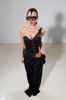 "Destiny" Asymmetrical Corset Top