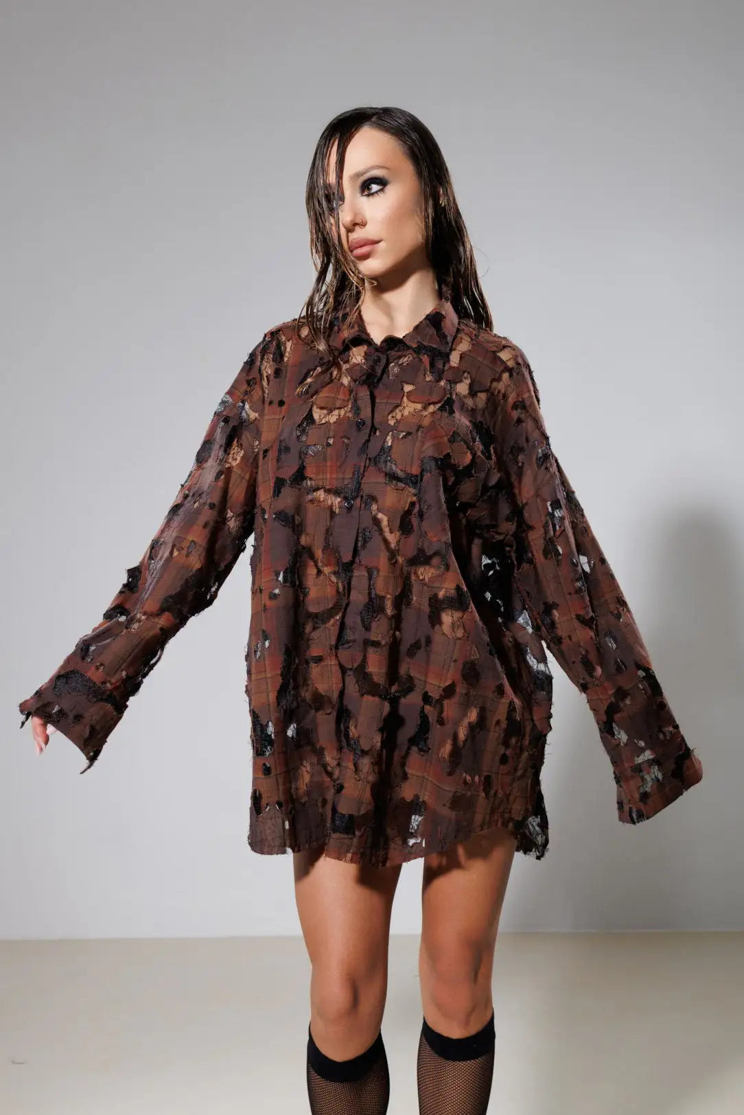 "Temperance" Oversized Lace Shirt