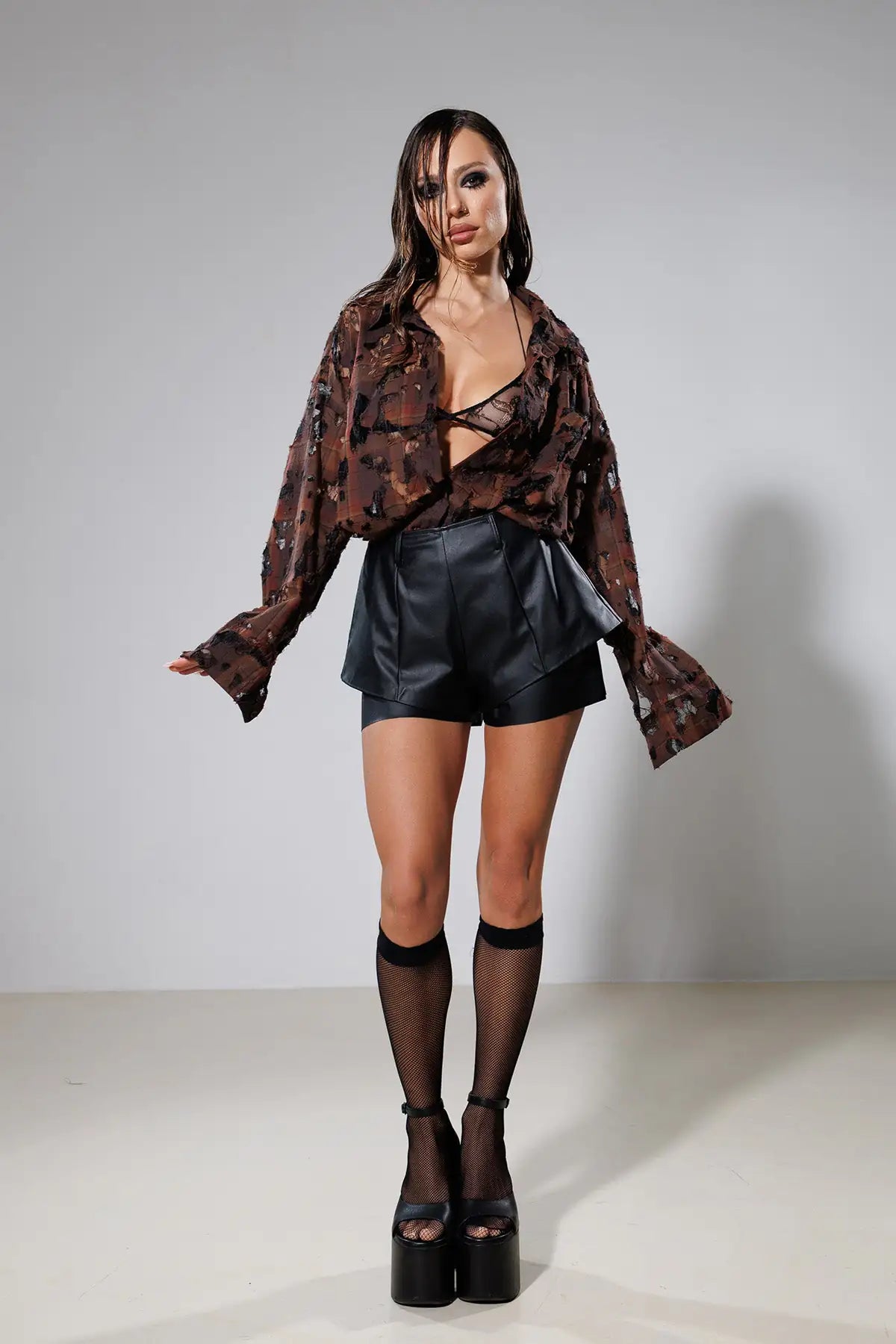 "Temperance" Oversized Lace Shirt