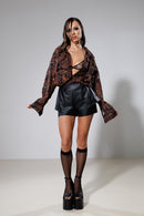 "Shadow" Layered Leather Shorts