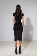 "Nightfall" Midi Dress with Corset