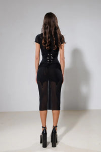 "Nightfall" Midi Dress with Corset