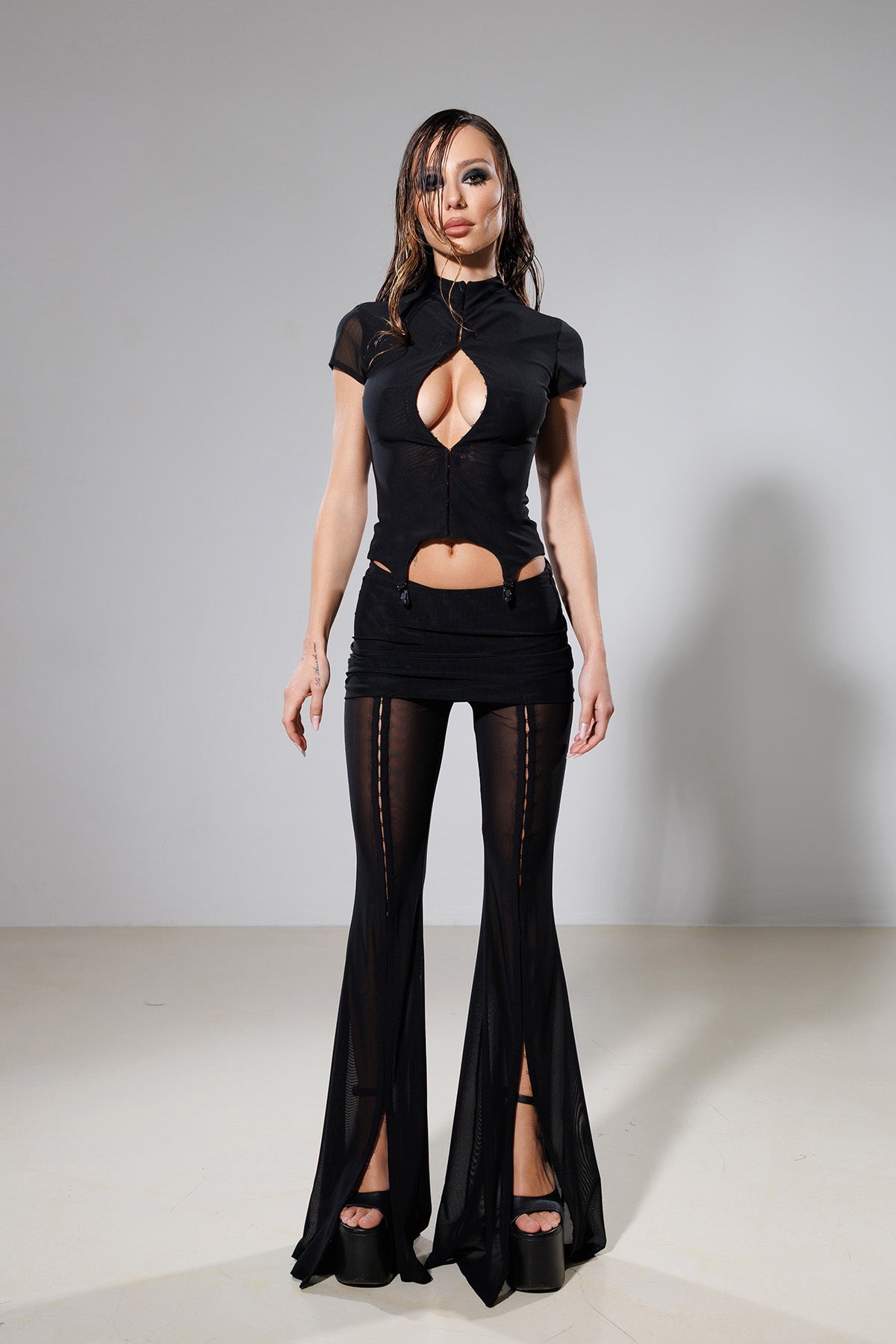 "Angelic" Mesh Tunic Co-Ord Top