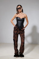 "Spell" Leather Corset with Lace