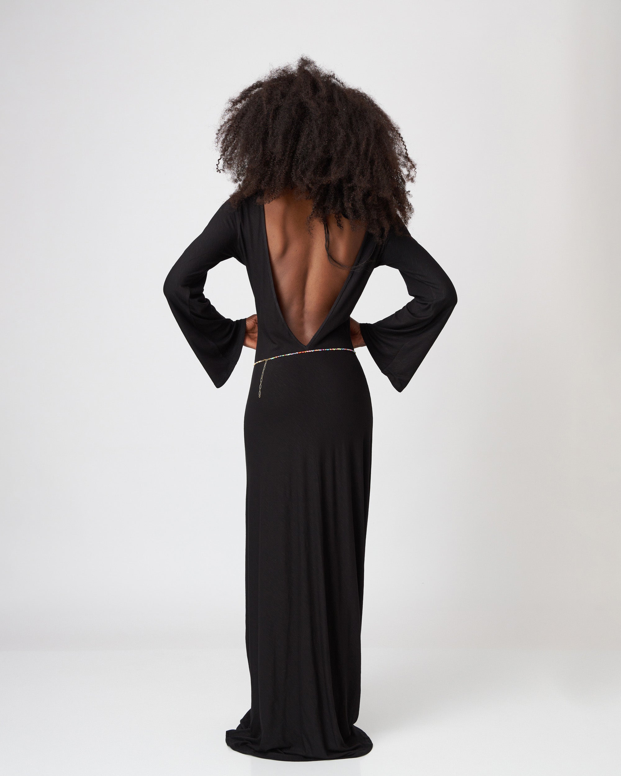 "Black-Eyed Susan" Open Back Maxi Beach Dress