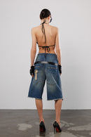 "Broken" Bermuda Denim Shorts