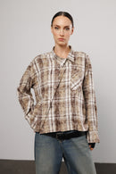 "Contour" Asymmetric Plaid Shirt