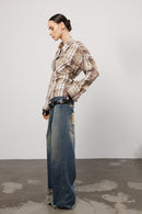 "Contour" Asymmetric Plaid Shirt