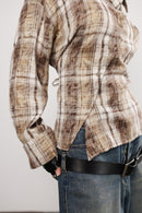 "Contour" Asymmetric Plaid Shirt