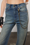 "Line" Zipper Flared Jeans