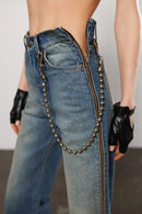 "Line" Zipper Flared Jeans