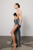 "Line" Zipper Flared Jeans