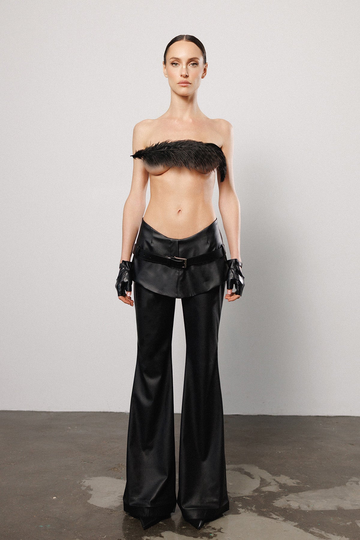 "Disconnected" Skirt Faux Leather Pants