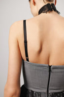 "Curved" Baby Doll Dress wit Suspender Straps