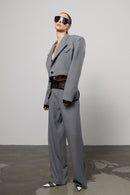 "Denial" Distressed Cropped Blazer