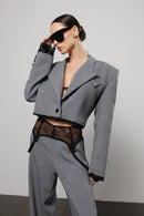 "Denial" Distressed Cropped Blazer