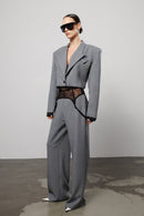 "Denial" Distressed Cropped Blazer