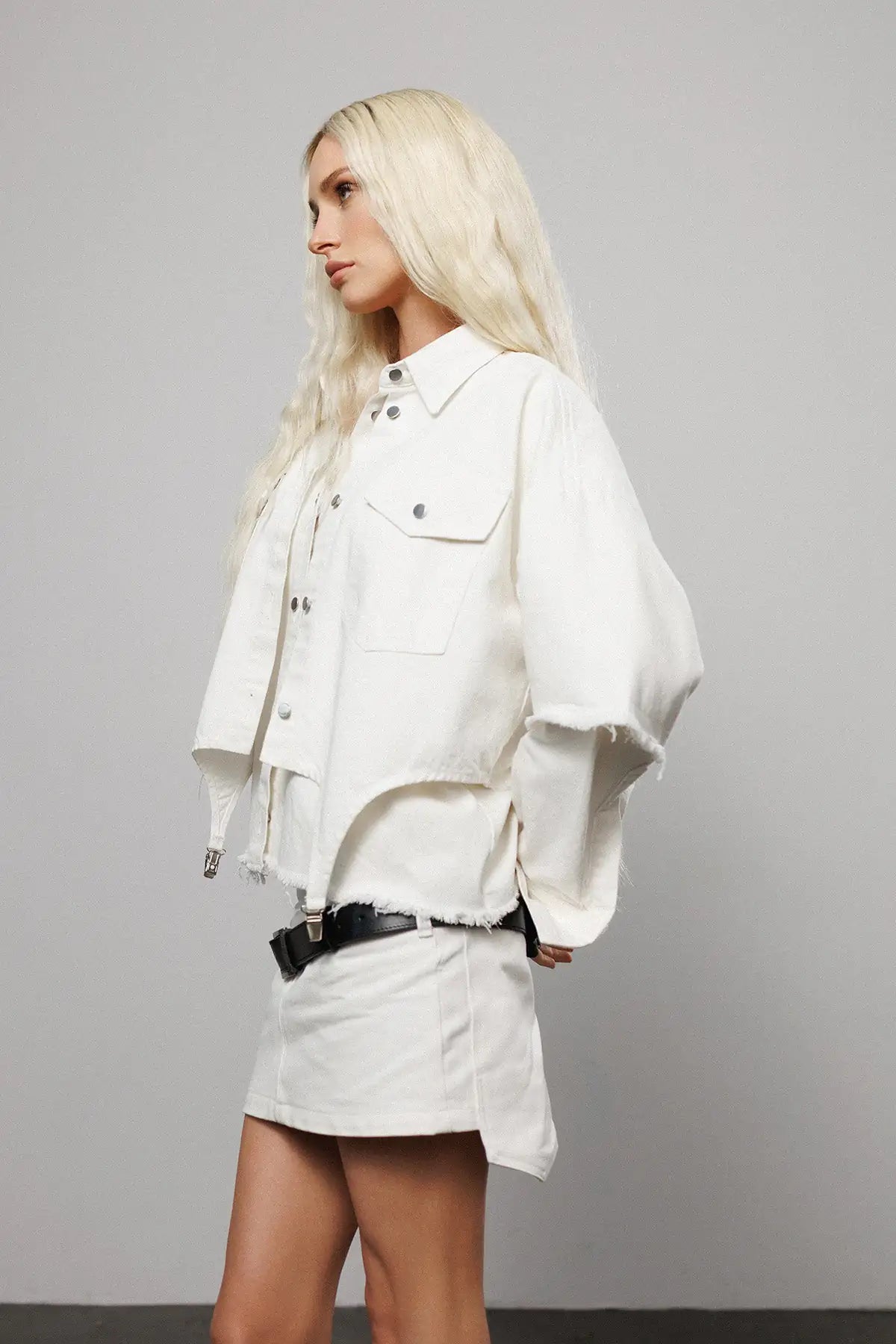 "Ghosting" Denim Layered Jacket