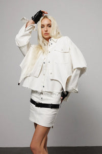 "Ghosting" Denim Layered Jacket