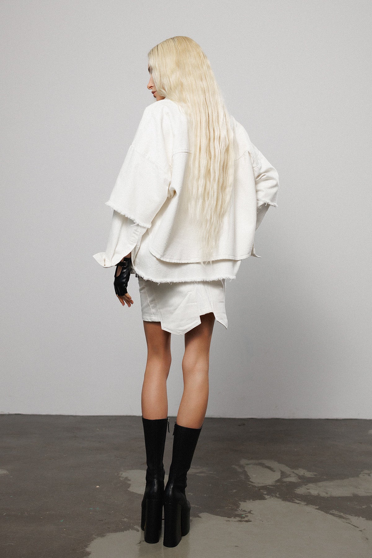 "Ghosting" Denim Layered Shirt