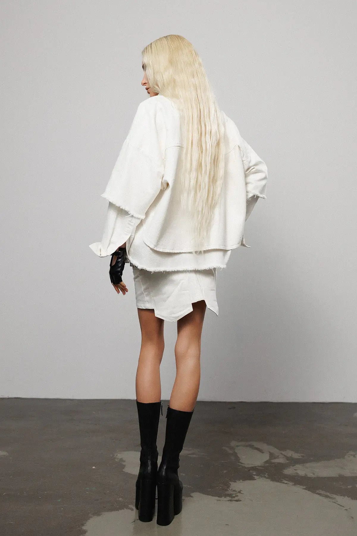 "Ghosting" Denim Layered Jacket