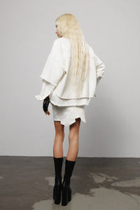 "Ghosting" Denim Layered Jacket