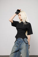 "Missyouholic" Suspender Straps Tee