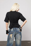 "Missyouholic" Suspender Straps Tee