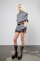 "No signal" Shorts with Lace